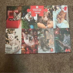 Perfectly Puzzling Holiday Cat Puzzle - 1000 Pieces, 75 x 50 cm, 29.5 x 19.5 cm